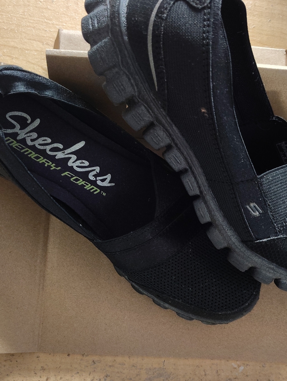 Skechers Black Slip-On Memory Foam Casual Loafers